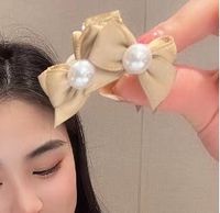 Women's Sweet Pearl Plastic Bowknot Hair Claws sku image 2