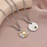 304 Stainless Steel Casual Round Zircon Pendant Necklace main image 8