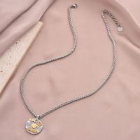 304 Stainless Steel Casual Round Zircon Pendant Necklace main image 7