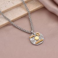 304 Stainless Steel Casual Round Zircon Pendant Necklace main image 6