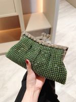 Dark Green Green Gold Polyester Solid Color Evening Bags main image 2