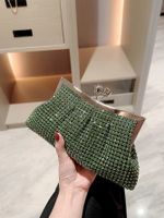Dark Green Green Gold Polyester Solid Color Evening Bags main image 3