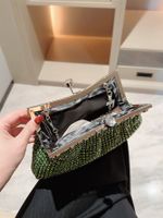 Dark Green Green Gold Polyester Solid Color Evening Bags main image 5