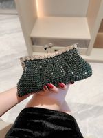 Dark Green Green Gold Polyester Solid Color Evening Bags main image 10
