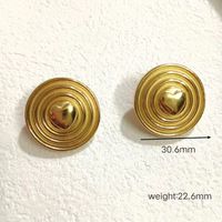 1 Pair Simple Style Circle Stainless Steel 18k Gold Plated Ear Studs main image 2