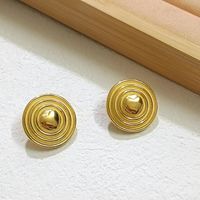 1 Pair Simple Style Circle Stainless Steel 18k Gold Plated Ear Studs main image 3