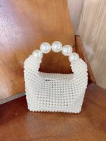Women's Polyester Solid Color Elegant Classic Style Pearls Zipper Handbag main image 4