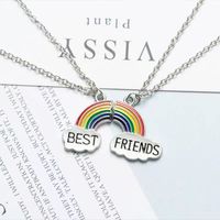 Ig Style Simple Style Letter Rainbow Alloy Enamel Women's Pendant Necklace main image 1