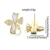1 Paar Kupfer Hülse Zirkon Schmetterling Poliert Ohrring-Fundstücke sku image 6