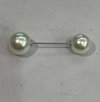 New Double-headed Pearl Word Pin Simple Anti-buffing Brooch Collar Brooch Fashion Wild Neckline Pin Shawl Buckle sku image 6