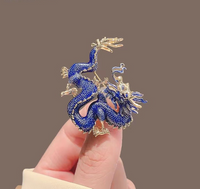 Chinoiserie Animal Artificial Gemstones Alloy Unisex Corsage main image 1