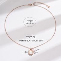 Stainless Steel 14K Gold Plated Rose Gold Plated IG Style Simple Style Plating Inlay Lock Artificial Pearls Shell Pendant Necklace sku image 1