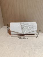 Apricot Silver Polyester Solid Color Rhinestone Evening Bags main image 5