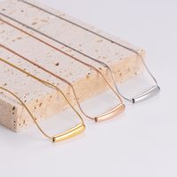 Rostfreier Stahl 18 Karat Vergoldet Rosengoldbeschichtet Einfacher Stil Geometrisch Halskette Mit Anhänger main image 4