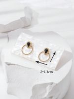 1 Pair Vintage Style Simple Style Water Droplets Plating Inlay Stainless Steel Turquoise 18K Gold Plated Drop Earrings Ear Studs main image 2