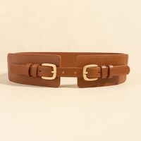 Vacation Modern Style Classic Style Solid Color Pu Leather Alloy Buckle Women's Leather Belts sku image 1