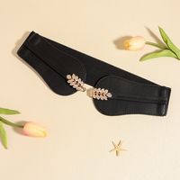 Vacation Modern Style Classic Style Leaf Solid Color Pu Leather Alloy Buckle Women's Leather Belts main image 5
