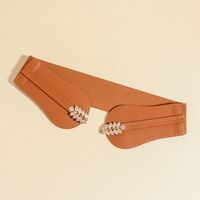 Vacation Modern Style Classic Style Leaf Solid Color Pu Leather Alloy Buckle Women's Leather Belts main image 9