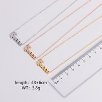 Stainless Steel 18K Gold Plated Rose Gold Plated Wedding Shiny Inlay Letter Zircon Pendant Necklace main image 2