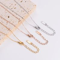 Stainless Steel 18K Gold Plated Rose Gold Plated Wedding Shiny Inlay Letter Zircon Pendant Necklace main image 8