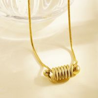 Edelstahl 304 18 Karat Vergoldet Einfacher Stil Überzug Linien Halskette Mit Anhänger main image 4