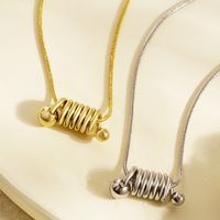 304 Stainless Steel 18K Gold Plated Simple Style Plating Lines Pendant Necklace main image 7