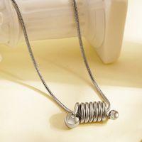 304 Stainless Steel 18K Gold Plated Simple Style Plating Lines Pendant Necklace main image 5