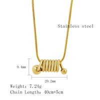 304 Stainless Steel 18K Gold Plated Simple Style Plating Lines Pendant Necklace sku image 2