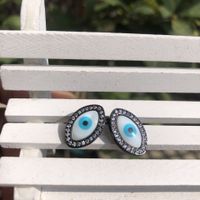 1 Pair Cute Funny Geometric Devil's Eye Plating Copper Ear Studs main image 1