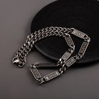 Hip-Hop Retro Cool Style Letter 304 Stainless Steel Polishing Patchwork Plating Silver Plated Men's Necklace main image 3