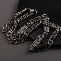 Hip-Hop Retro Cool Style Letter 304 Stainless Steel Polishing Patchwork Plating Silver Plated Men's Necklace main image 6