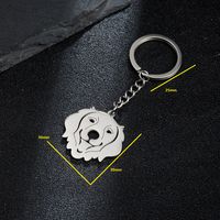Japanese Style Sweet Artistic Animal Dog Stainless Steel Polishing Bag Pendant Keychain main image 2