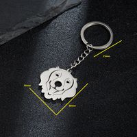 Japanese Style Sweet Artistic Animal Dog Stainless Steel Polishing Bag Pendant Keychain sku image 1