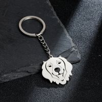 Japanese Style Sweet Artistic Animal Dog Stainless Steel Polishing Bag Pendant Keychain main image 3