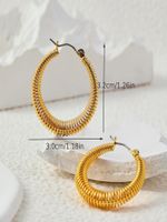 1 Pair Simple Style Round Rhombus Plating Copper 18k Gold Plated Hoop Earrings main image 3