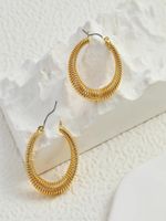 1 Pair Simple Style Round Rhombus Plating Copper 18k Gold Plated Hoop Earrings main image 5