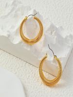 1 Pair Simple Style Round Rhombus Plating Copper 18k Gold Plated Hoop Earrings main image 6