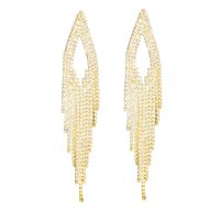 1 Pair Elegant Glam Tassel Inlay Alloy Rhinestones Drop Earrings main image 4