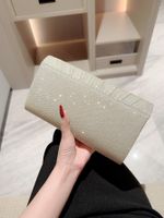 Gold Silver Polyester Metal Solid Color Square Evening Bags main image 3