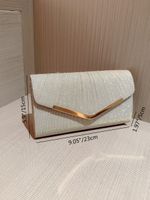 Gold Silver Polyester Metal Solid Color Square Evening Bags main image 5