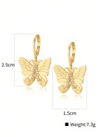 1 Pair Cute Classic Style Letter Butterfly Plating Inlay Copper Zircon 18k Gold Plated Drop Earrings main image 3