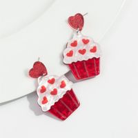 1 Pair Cute Heart Shape Arylic Drop Earrings main image 5