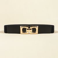 Vacation Modern Style Classic Style Solid Color Pu Leather Alloy Buckle Women's Leather Belts sku image 1