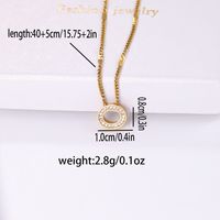 Elegant Shiny C Shape Triangle Oval Stainless Steel Copper Plating Inlay Zircon 18k Gold Plated Pendant Necklace main image 3