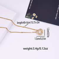 Elegant Shiny C Shape Triangle Oval Stainless Steel Copper Plating Inlay Zircon 18k Gold Plated Pendant Necklace main image 4