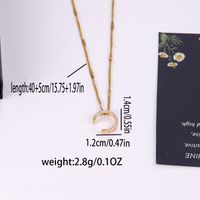 Elegant Shiny C Shape Triangle Oval Stainless Steel Copper Plating Inlay Zircon 18k Gold Plated Pendant Necklace main image 2