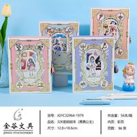 Cute Cartoon Floral Pattern 32k   Password Hollowed-out Cover Notebook sku image 1