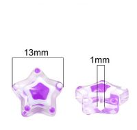 2 Pieces 13mm Hole 1~1.9mm Glass Star Beads main image 2