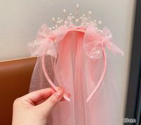Girl's Princess Cute Crown Lace Pearl Hair Band sku image 4