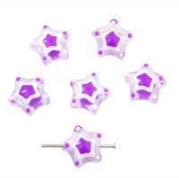 2 Pieces 13mm Hole 1~1.9mm Glass Star Beads sku image 3